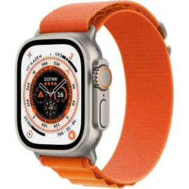 Apple Watch Ultra GPS+Cellular 49 mm Titaniumgehäuse, Alpine Loop orange L