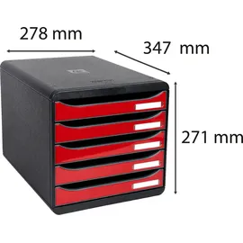 Exacompta 3097218D Büro-Schubladenschrank Schwarz