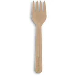 BIOZOYG 1000 Stück Papierbesteck 16,5cm - Umweltfreundliche Einweggabeln braun Biologisch abbaubare Essgabeln Stabil Ideal für Catering und Events