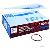 Alco Gummibänder 761, Länge 130mm, Breite 10mm, rot, 1000g