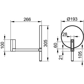 Keuco Kosmetikspiegel Plan d= 193mm, unbeleuchtet, verchromt