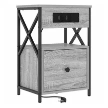 vidaXL Nachttisch Grau Sonoma 40 x 31 x 60 cm Holzwerkstoff