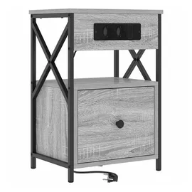 vidaXL Nachttisch Grau Sonoma 40 x 31 x 60 cm Holzwerkstoff