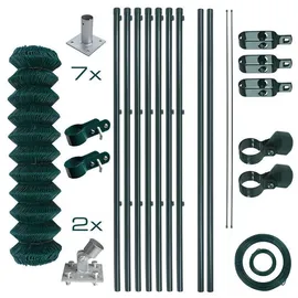 Estexo Gartenzaunset Gartenzaun Zaunset 1,0 x 15 m Maschendraht Aufschraubhülsen Set