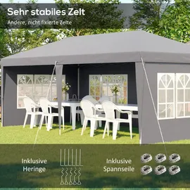 Homcom Faltpavillon 5,85 x 2,95 m inkl. 4 Seitenteile Grau