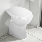 vidaXL Hohe Spülrandlose Toilette Soft-Close 7 cm Höher Keramik Weiß