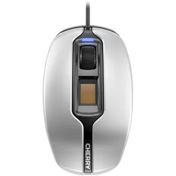 CHERRY MC 4900 USB-Maus mit Fingerabdrucksensor kabelgebunden silber-schwarz