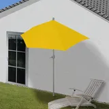 Mendler Sonnenschirm halbrund Parla, Halbschirm Balkonschirm, UV 50+ Polyester/Alu 3kg 300cm gelb ohne Ständer - Gelb