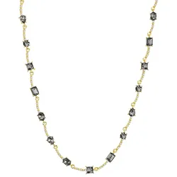 Lulu & Jane Halskette Metall-Legierung Glas in Gelbgold Ketten   Damen