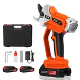 Akku Astschere mit 2 x 2.0Ah Akkus, 21V Professionelle Bürstenlose Elektrische Gartenschere Astsäge mit 35mm Schnittdurchmesser und LCD Display, für Effizientes Beschneiden