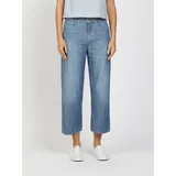 Gang Weite Jeans "94CAROL CULOTTE", Damen, Gr. 26, N-Gr, midblau washed, Denim/Jeans, Obermaterial: 100% Baumwolle, weit knöchelfrei, Jeans, Light Denim, 5-Pocket-Stil, Topseller