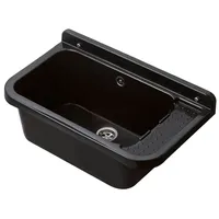 Hydroland Waschbecken Für Waschküche Garage Spüle 59 x 34 x 21 cm Schwarz