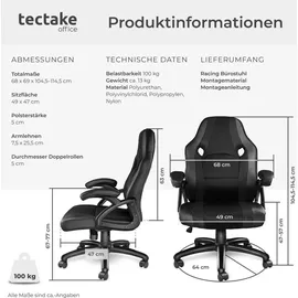 Tectake Benny Kunstleder Schwarz