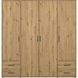 Rauch Drehtürenschrank VOYAGER 187 x 194 x 53 cm Braun/Grau
