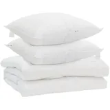 vidaXL Bettdecke mit Kissen 3 pcs Weiß Mikrofaser