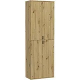 INOSIGN Mehrzweckschrank INOSIGN "Trondheim, Höhe 193 cm, 4 Türen, 9 Fächer, 7 Einlegeböden", braun (nox, oak, nachbildung), B:61cm H:193cm T:34cm, FSC-zertifizierter Holzwerkstoff, Schränke, Mehrzweckschrank