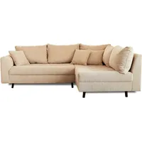 best mobilier Rune Ecksofa rechts, 4-sitzer aus cord - Beige