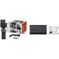Sony RX0 II Creator Kit | Robuste, Ultra-kompakte Kamera mit Aufnahmegriff VCT-SGR1 (1.0-Typ-Sensor, 24mm F4,0 Zeiss-Objektiv) & Acc-TRDCJ Zubehör-Kit (Akku+Ladegerät, geeignet für DSC-RX0)