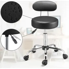 CASARIA Rollhocker mit Rückenlehne schwarz