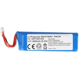 AccuCell Akku JBL Charge 3 Li-Polymer Stecker und Pinbelegung beachten, 3,7V 6000mAh, 22,2Wh, Stecker vergleichen, ca. 13 x 6 x 5mm