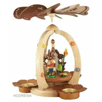 Rudolphs Schatzkiste Osterdekoration Pyramide mit Hasen Natur Höhe 28cm