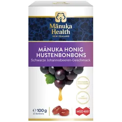 Manuka Health MGO 400+ Hustenbonbons Schwarze Johannisbeere 100 g