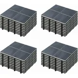 32 klickbare Terrassenplatten aus schwarzem Stein Grau