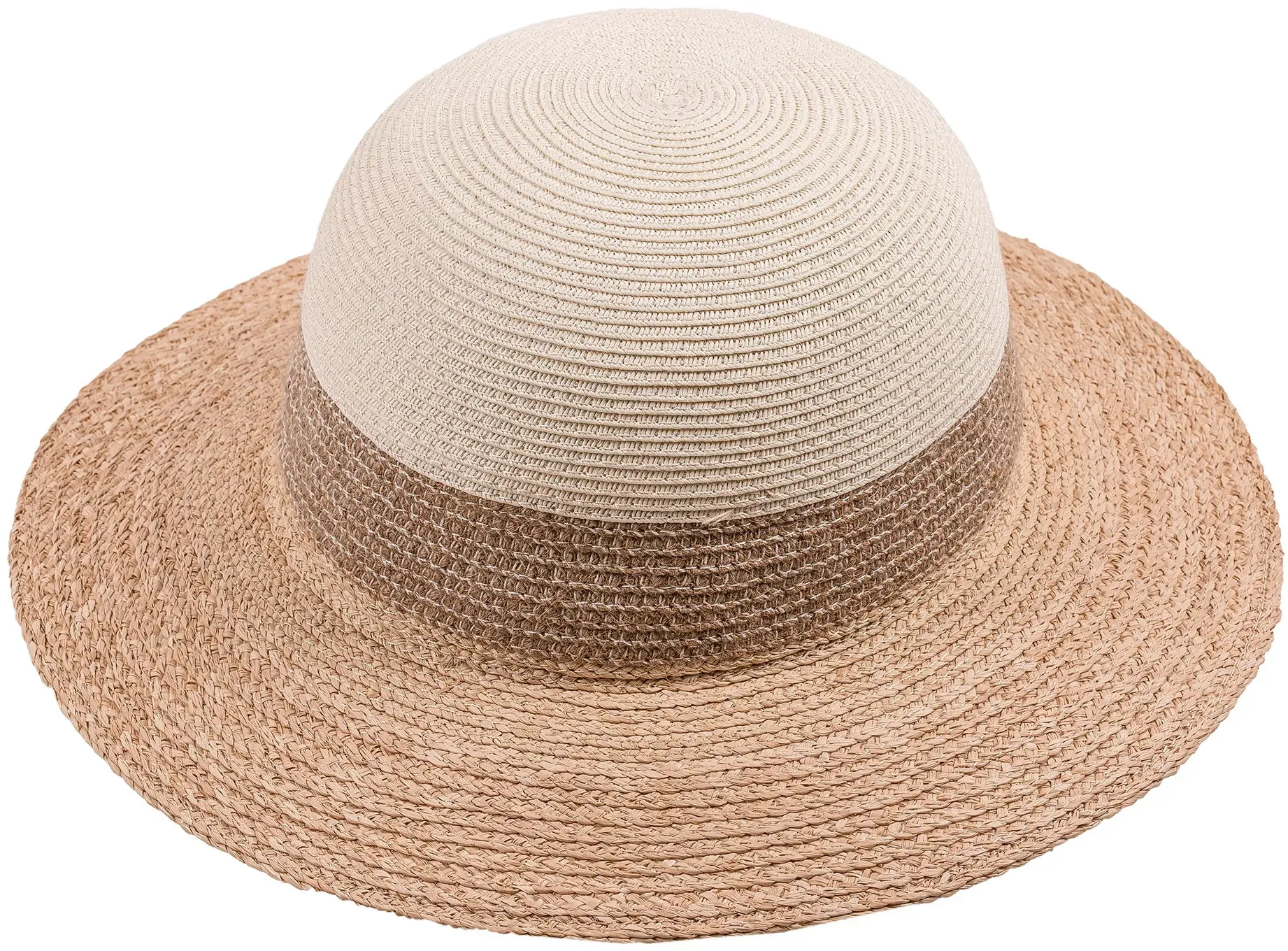 Strohhut CAPO, Damen, Gr. L/XL, beige (ecru), Materialmix, mehrfarbig, Hüte Strohhut, schnelltrocknendes Schweißband, Formstabil