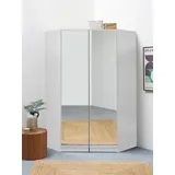 Rauch Eckschrank RAUCH "Kleiderschrank Schrank Garderobe Wäscheschrank VANDOR", weiß (alpinweiß), B:117cm H:197cm T:104cm, Holzwerkstoff, Schränke, Eckschrank, voll ausgestattet, viel Stauraum, Spiegel vollflächig MADE IN GERMANY