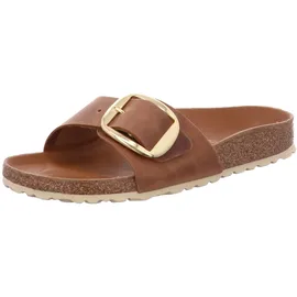 Birkenstock Madrid Big Buckle Nubukleder geölt schmal cognac 42