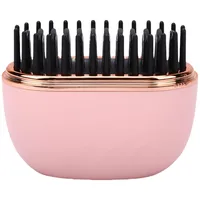 Cuifati Mini-Haarglätterbürste, Tragbare PTC 30S, Schnell Erhitzende Heißbürste Zum Locken und Glätten für Alle Haartypen, Wiederaufladbar über USB und 3 Temperatureinstellungen (PINK)