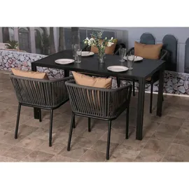 MCW Alu-Esstisch N40 Tisch Bistrotisch Gartentisch Balkontisch Wetterfest 140x80cm Hellgrau