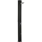 Solardusche, Um 360° Drehbarer Duschkopf, Fußdusche, Wassererhitzung Bis 60° C, Schwarz, 19 X 20 X 217 Cm