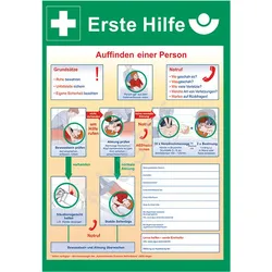 Schild "Anleitung zur Ersten Hilfe" Kunststoff 400 x 562mm