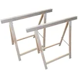 2er Set einfacher standard Holz-Arbeitsbock oder Tapezierbock 2-sprossig - Sägebock - Klappbock - Montagebock - Arbeitsbock - Tapezierbock - Unterstellbock - Stützbock