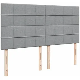 vidaXL Boxspringbett mit Matratze Hellgrau 180x200 cm Stoff