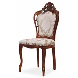 Casa Padrino Luxus Barock Esszimmer Stuhl Bronze / Creme / Braun - Barock Möbel