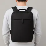 Hti-Living Kompakter Laptop-Rucksack mit USB-Anschluss Alltag, Schule und Business - Schwarz