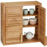 Relaxdays Wandschrank Bambus Hellbraun,