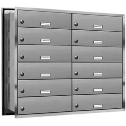 AL Briefkastensysteme 11 Fach Premium Edelstahl Durchwurf Briefkasten Anlage für Post A4, robust, wetterfest, Artikelnummer: 132V11DV2