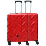 KESSMANN Kofferset XL Hartschalen Koffer 2 teilig rot Kofferset Reisekoffer groß, 4 Rollen, (Koffer-Set, 2 tlg., Leichtgewicht Rollkoffer mit 360° Rollen Reisen Urlaub Reisekoffer Set), Trolley Gepäckset Hartschalenkoffer Urlaubskoffer Handgepäck Case rot