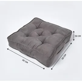 Homescapes Sitzkissen Komfortabel 50 x 50 cm Grau