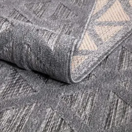 Carpet City In-& Outdoorteppich Santorini 446, 3D-Effekt, Geo-Muster", grau Anthrazit B:240cm H:5mm L:340cm, Polypropylen, Teppiche, Teppich, Wetterfest - UV-beständig für Terrasse, Flur,
