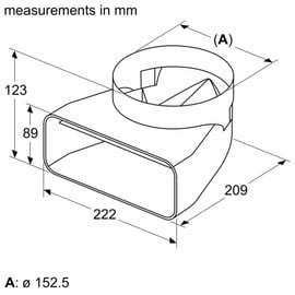 BSH Hausgeräte Adapterrohrstück Ø150mm rund-flach (17005350/HEZ9VDSI1)