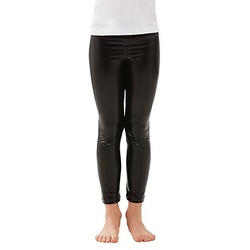 Kinder-Lack-Leggings, schwarz