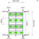 K2 S-Dome 6.10 Montagesystem (1-seitige Modulausrichtung Süd) 4 Reihen 2 Module