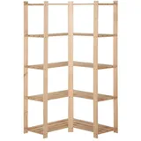 vidaXL Eck-Lagerregal mit 5 Böden 82,5x82,5x170 cm Massivholz Kiefer