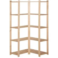 vidaXL Eck-Lagerregal mit 5 Böden 82,5x82,5x170 cm Massivholz Kiefer