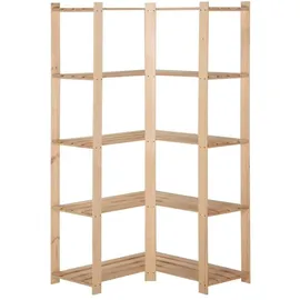 vidaXL Eck-Lagerregal mit 5 Böden 82,5x82,5x170 cm Massivholz Kiefer