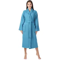 Ladeheid Damen Frottee Bademantel aus 100% Baumwolle Waffelpiqué LA40-227 (Jeans (D03), S) - S